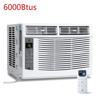 6000 BTU Window Air Conditioner with Remote Control for Rooms up to 250 Sq.ft, 115V, White