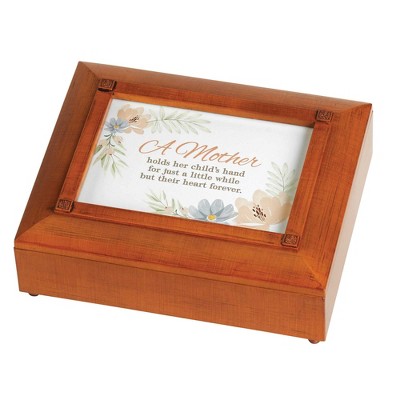 Dicksons Mother Holds Child's Hand Walnut Finish Polymer Jewelry Box