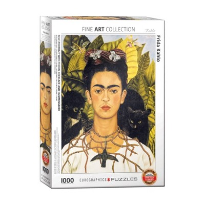 EuroGraphics Frida Kahlo Self-Portrait with Thorn Necklace and Hummingbird Jigsaw Puzzle - 1000pc: Pop Culture Theme, Educational Fine Motor Skills