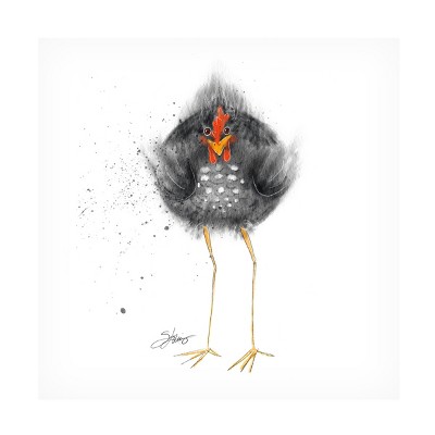 Canvas Wall Art - Shanda Louis 'Hell Chicken' Wall Art for Living Room, Bedroom, or Office Décor by Trademark Fine Art - 24 x 24 Inches