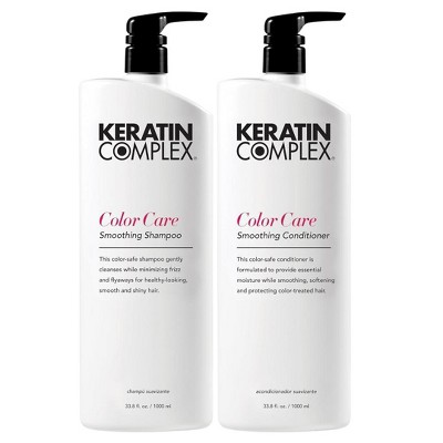 Keratin Complex COLOR CARE Smoothing Shampoo & Conditioner Kit (33.8 oz XXL LITER)  for Healthy-Looking, Smoothing, & Shiny Hair - DUO SET