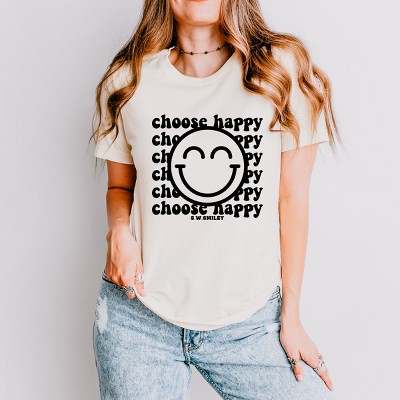 Simply Sage Market S.W.Smiley Choose Happy Smiley Face Short Sleeve Tee