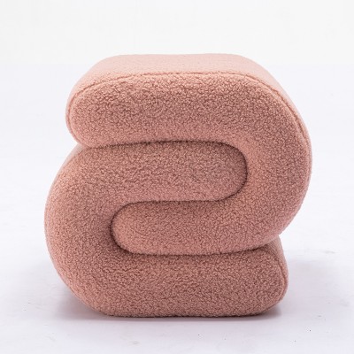 GDFStudio Mila 19.3" Teddy S-Shape Ottoman/Footstool