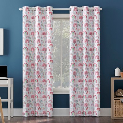Sun Zero 100% Blackout Rainbow Prints Grommet Curtain Panel