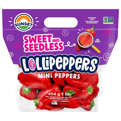 SUNSET Fresh Lollipeppers Seedless Mini Peppers - 1lb