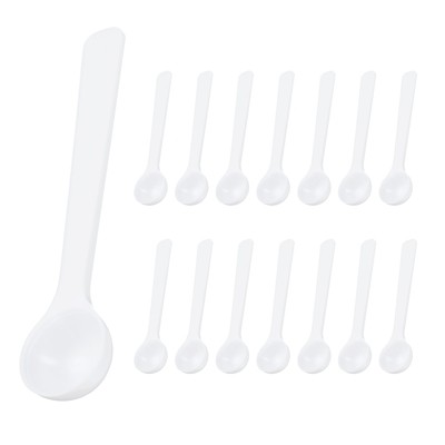 Unique Bargains Plastic Disposable Coffee Spices Short Handle Measuring Spoons 15 Pcs