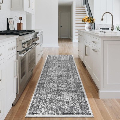 Coolmee Area Rug Washable Rug Non Slip Non Shedding Rugs Low Pile Floral Printed Foldable Carpet for Bedroom Office