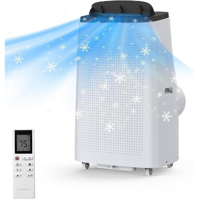 14,000 BTU Portable Air Conditioner For Room Up To 700 Sq Ft, 3-in-1 AC Unit Dehumidifier Fan Remote Control with 3 Wind Speed, White+Gray