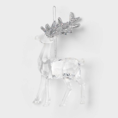 Acrylic Deer with Glittered Antlers Christmas Tree Ornament - Wondershop™