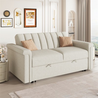 ELJGET Convertible Soft Cushion Sofa Pull Bed for 2 People, Adjustable Sleeper Chair Bed for Office, Living Room