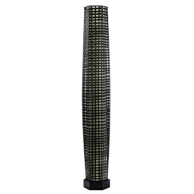 Woven Floor Lamp Black - StyleCraft: Minimalist Linen Shade, Mid-Century Design, UL Listed, 65" Height