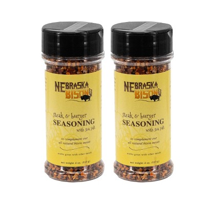 Nebraska Bison 4 oz Bison Steak and Burger Seasoning - Pack of 2