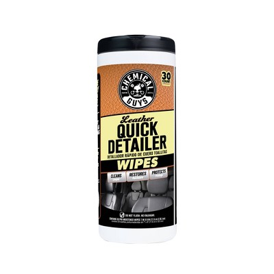 Chemical Guys 30ct Leather Quick Detailer Wipes in Canister CS 6 English/Spanish