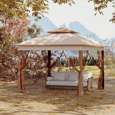 10x10Pop Up Instant Gazebo Tent for Backyard, Pop Up Gazebo With Mosquito Netting, Outdoor Canopy Gazebos Waterproof With Portable Carrying Bag