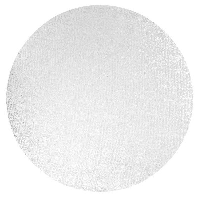 O'Creme White Wraparound Cake Pastry Round Drum Board 1/4 Inch Thick, 16 Inch Diameter - Pack of 10
