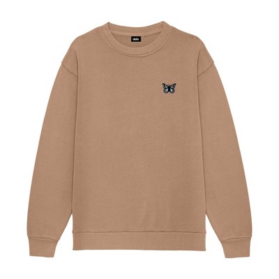 Dalix Butterfly Embroidery Relaxed Crewneck Sweatshirt Soft Fleece Fit Lounge Womens