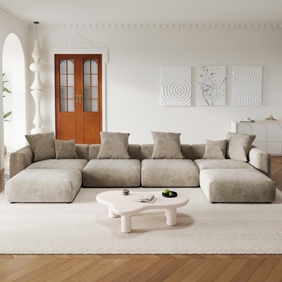WJShome Modular Sectional Sofa Couch,181.1inch U Shape Sofa Couch,Oversized 4 Seater Couch with 2 Ottomans