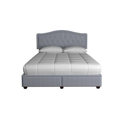 Queen Size Storage Bed with Upholstered Headboard for Bedroom