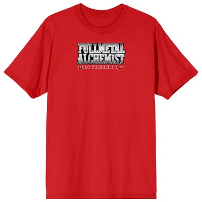Full Metal Alchemist Brotherhood Logo & Symbol Crew Neck Short Sleeve Red Men's T-shirt