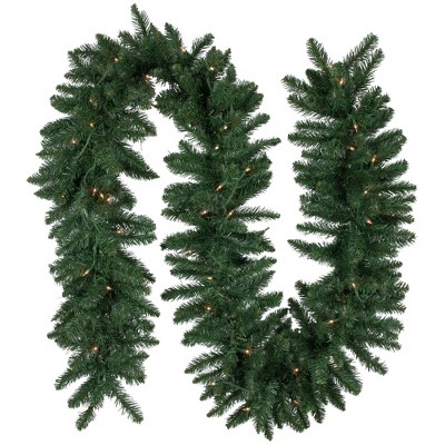 Northlight Pre-Lit Buffalo Fir Artificial Christmas Garland - 9' x 12 - Clear Lights