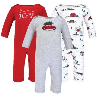 Hudson Baby Unisex Baby Cotton Coveralls, Christmas Scene
