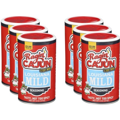 Ragin Cajun Seasoning Mild All Purpose - Case of 6 - 8oz