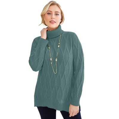 Jessica London Cable Turtleneck Sweater