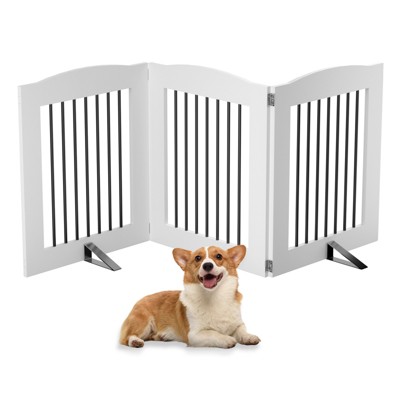 Freestanding Dog Gates,Foldable Dog Fence Indoor Puppy Gate for Stairs,Doorways,Stop Over Fence