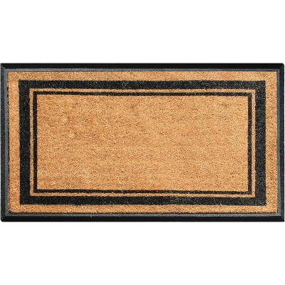 A1HC Coir & Rubber Door Mat 30"x48", Heavy Duty Front Porch Mat, Plain Classic Border Design
