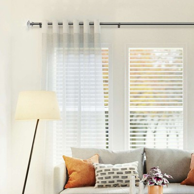 Linen Avenue Glass Square Single and Double Window Curtain Rod Set