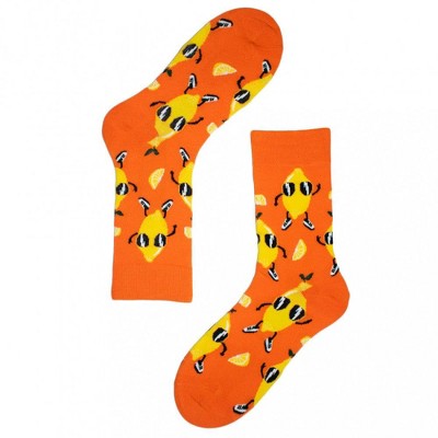 Happy Lemon Wearing Sunglasses Pattern Socks (Women's Sizes, Adult Medium) from the Sock Panda