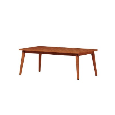 Amazonia Eucalyptus Rectangular Selvaggio Outdoor Patio Coffee Table Natural Wood: All-Weather Design