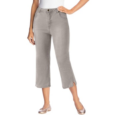 Woman Within Stretch Denim Five-Pocket Capri Jeans