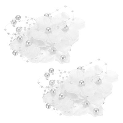 Unique Bargains Artificial Decorative Wedding Craft Pearl Wire Garland 2 Pcs