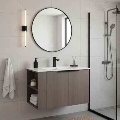 Fine Fixtures Elmridge Modern Bathroom Vanity with White Ceramic Sink