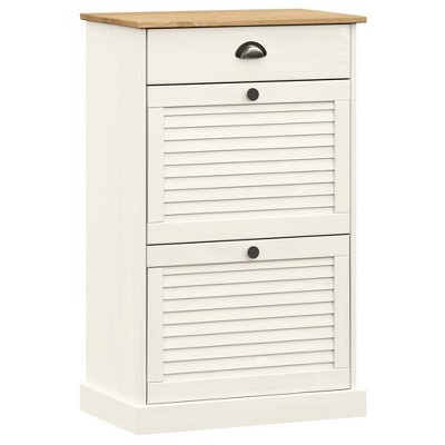 vidaXL Shoe Cabinet Shoe Rack Cabinet Storage Organizer VIGO Solid Wood Pine - White