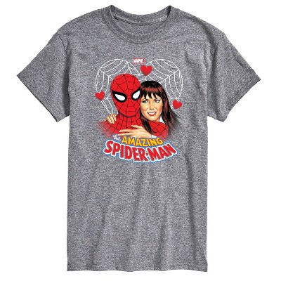 Men's - Marvel - Spider-man Mary Jane Heart Short Sleeve Graphic T-Shirt