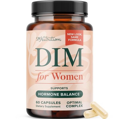 Women's DIM Complex, Hormone Menopause Relief, Hot Flashes & Night Sweats & Estrogen Balance Support Supplements, SMNutrition, 60ct