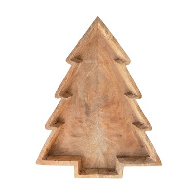 Storied Home Mango Wood Tree Shaped Tray