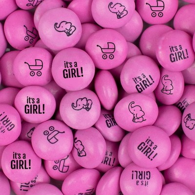 2lb It's a Girl Baby Shower Pink Candy Coated Milk Chocolate Minis (Approx. 1,000 pcs)
 - By Just Candy
