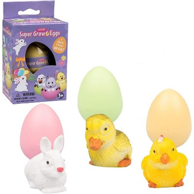 SCS Direct Easter Super Grow Eggs for Kids 1 Pack- Hatch and Grow for Easter Gifts, Basket Stuffers and Egg Hunts - Three Different Pets