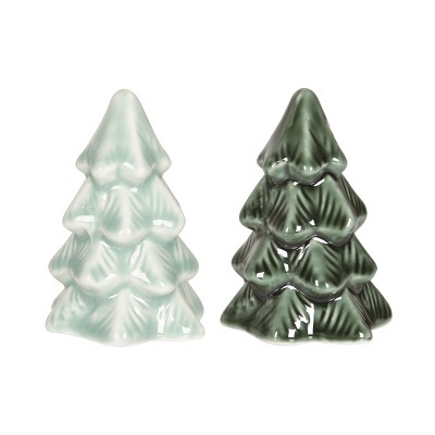 Transpac Ceramic Iridescent Holiday Salt and Pepper Shaker Set of 2 for Christmas Festive Table Decor