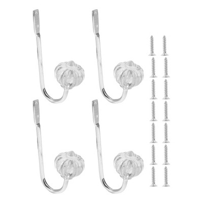 Unique Bargains Vintage Clothes Hooks 3.35"x1.77"x1.06" Silver Tone 4 Pcs