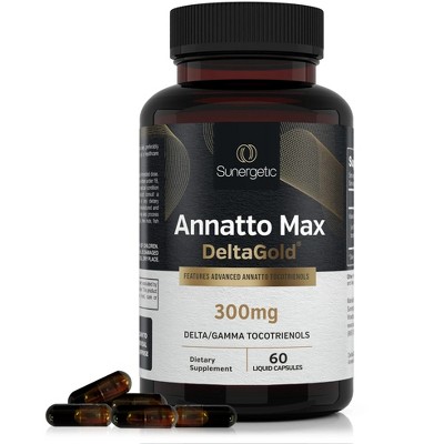 Sunergetic Premium Annatto Tocotrienol Supplement-with DeltaGold Vitamin E 300 mg-Supports Liver, Immune & Heart Health