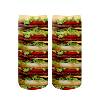 Living Royal Stacked Hamburgers Photo Print Ankle Socks