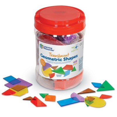 Learning Resources Translucent Geometric Shapes, Geometry, Common Core, Ages 4+