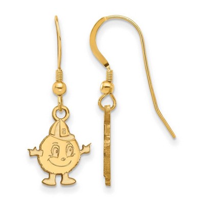 Black Bow Jewelry 14k Yellow Gold Plated Sterling Silver Syracuse Oranges NCAA Dangle Earrings