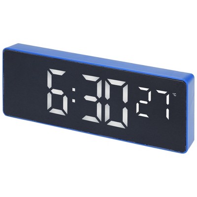 REGALWOVEN Digital Corded Electric Temperature Dimmable Snooze Alarm Clock 6.3 x 2.2 x 1 inch