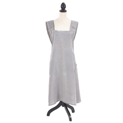 35"x28" Two Pocket Front Crossback Linen Cooking Apron - Saro Lifestyle