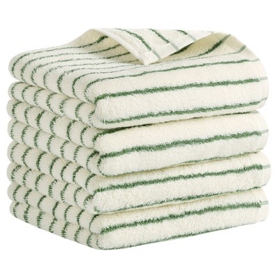 REGALWOVEN Stripe Pattern Cotton Soft Absorbent Durable Hand Towel 14" x 30"